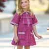 Prettiest Doll Berry Red Tweed Dress