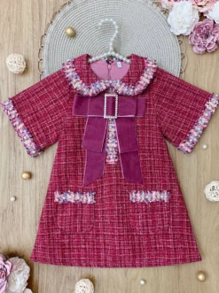 Prettiest Doll Berry Red Tweed Dress -Kid's Apparel Sales GFDRC016 Wine b170a723 0b4c 4ef2 8f64 f8761d62db4f scaled