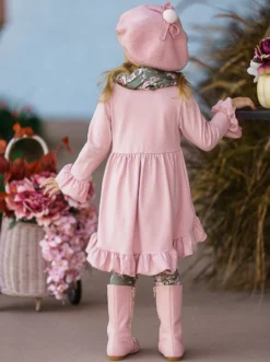 Love You Bunches Tunic, Scarf & Legging Set -Kid's Apparel Sales GFSEB009 Pink 5