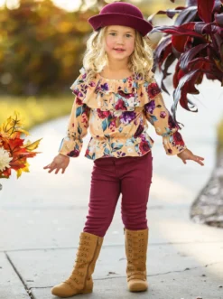 Make Me Better Burgundy Jeans Set