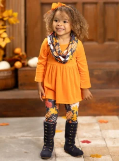 Foliage Fresh Tunic, Scarf & Legging Set