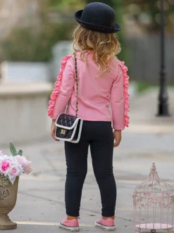 Walkies With You Sequin Legging Set -Kid's Apparel Sales GFSEB020 Pink 3