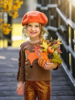 Sly Sparkle Sequin Legging Set -Kid's Apparel Sales GFSEB021 Brown 2