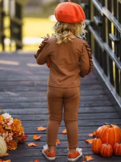 Sly Sparkle Sequin Legging Set -Kid's Apparel Sales GFSEB021 Brown 3