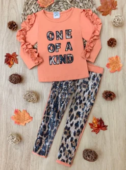 One Of A Kind Sequin Leopard Legging Set