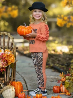 One Of A Kind Sequin Leopard Legging Set -Kid's Apparel Sales GFSEB022 Leopard 5