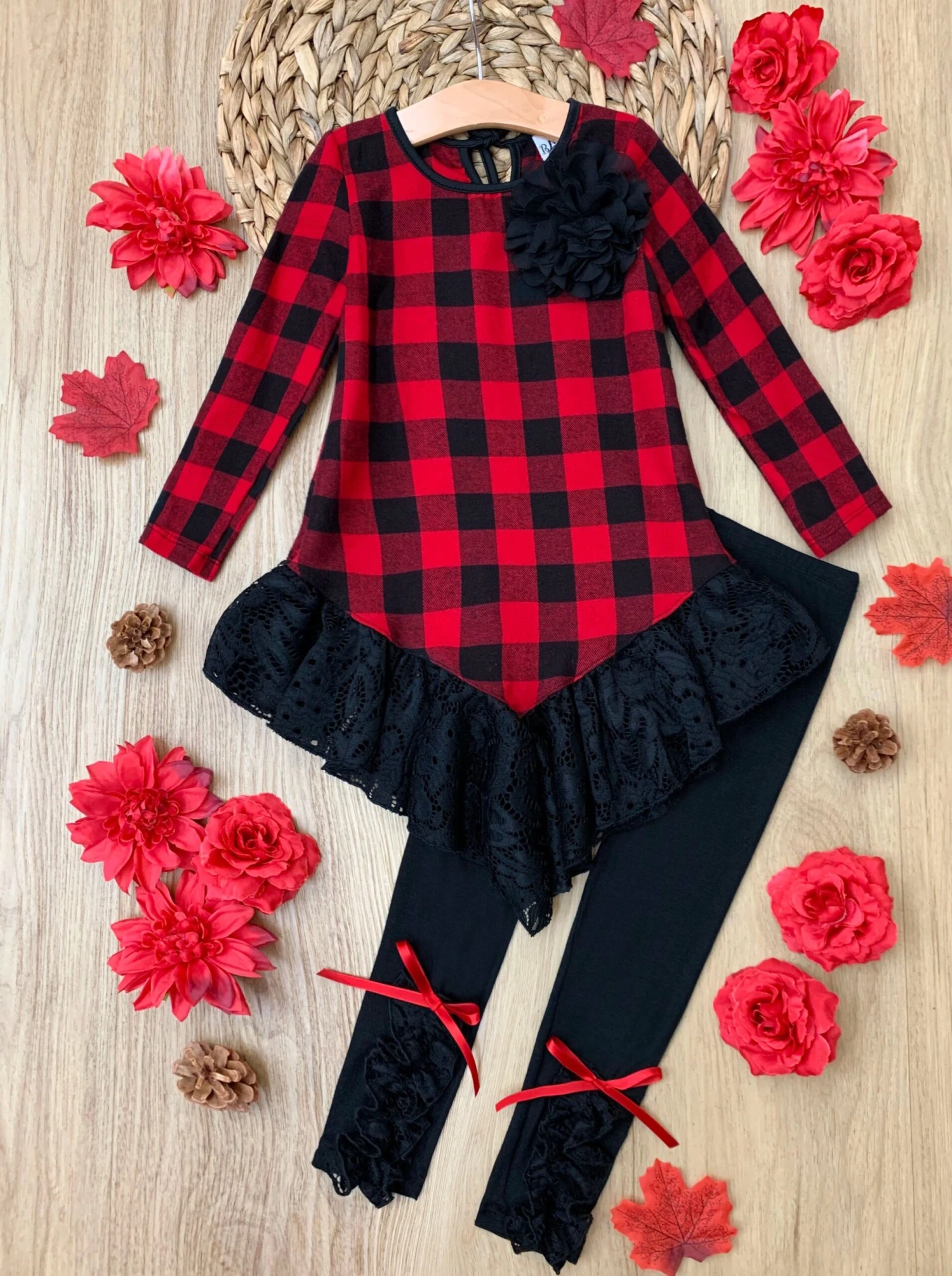 A Touch Of Plaid-Titude Buffalo Plaid Tunic & Leggings Set 1 A Touch Of Plaid-Titude Buffalo Plaid Tunic & Leggings Set