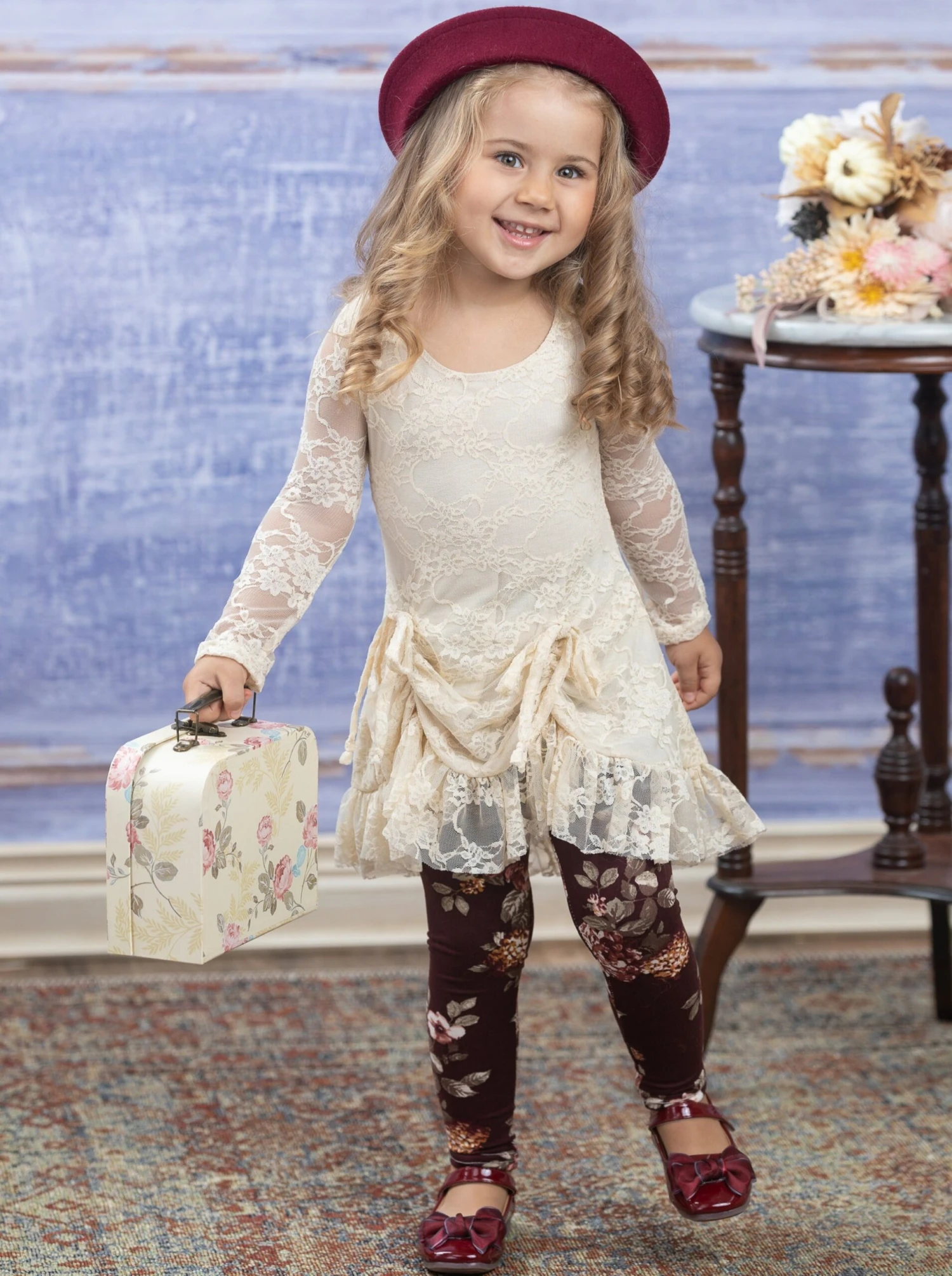 Ivory Lace Drawstring Tunic & Legging Set 2 Ivory Lace Drawstring Tunic & Legging Set - Image 2