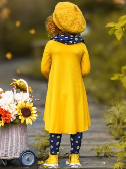 Daisy Dream Dual Pocket Tunic, Scarf & Legging Set -Kid's Apparel Sales GFSEB042 Mustard 3