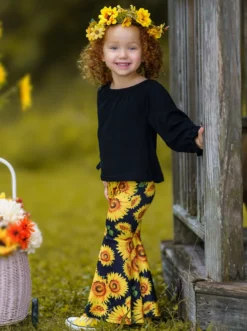 Sunflower Power Bell Bottom Set -Kid's Apparel Sales GFSEB061 Marigold 1