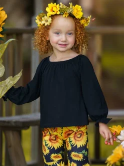 Sunflower Power Bell Bottom Set -Kid's Apparel Sales GFSEB061 Marigold 2