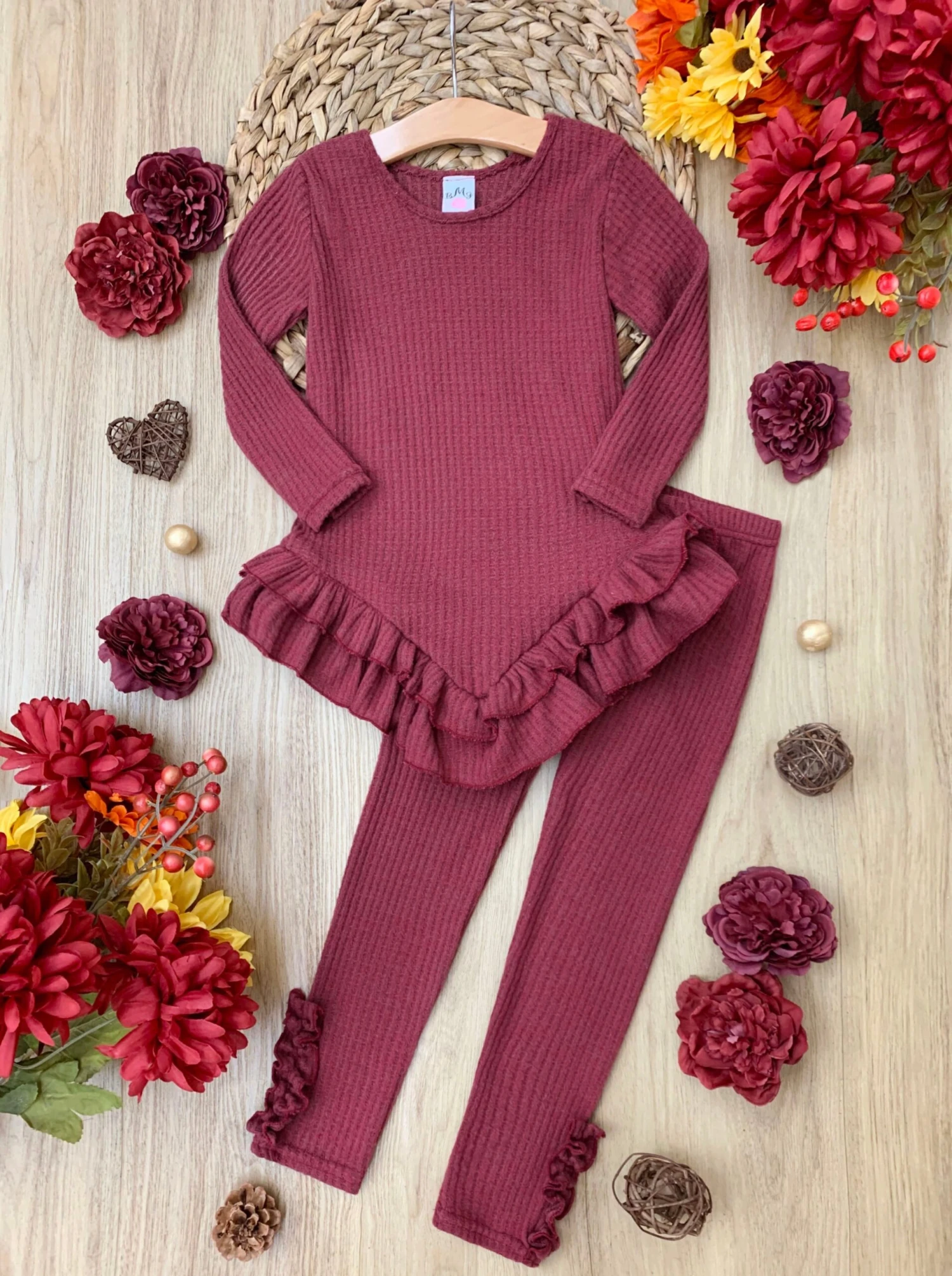 Berry Nice Waffle Knit Legging Set 3 Berry Nice Waffle Knit Legging Set - Image 3