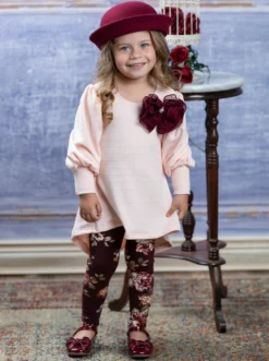 Sweet Thalia Tunic & Floral Legging Set 11 Sweet Thalia Tunic & Floral Legging Set -Kid's Apparel Sales GFSEB106 Blush 1