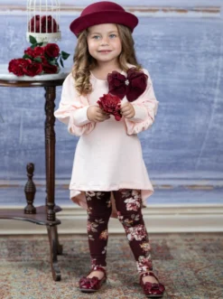Sweet Thalia Tunic & Floral Legging Set 10 Sweet Thalia Tunic & Floral Legging Set -Kid's Apparel Sales GFSEB106 Blush 4