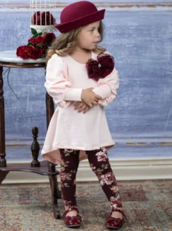 Sweet Thalia Tunic & Floral Legging Set 9 Sweet Thalia Tunic & Floral Legging Set -Kid's Apparel Sales GFSEB106 Blush 6