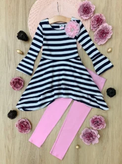 Parisian Chic Sidetail Tunic & Legging Set 15 Parisian Chic Sidetail Tunic & Legging Set -Kid's Apparel Sales GFSEB118 Pink scaled