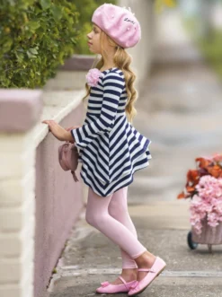 Parisian Chic Sidetail Tunic & Legging Set 13 Parisian Chic Sidetail Tunic & Legging Set -Kid's Apparel Sales GFSEB118 Pink 3