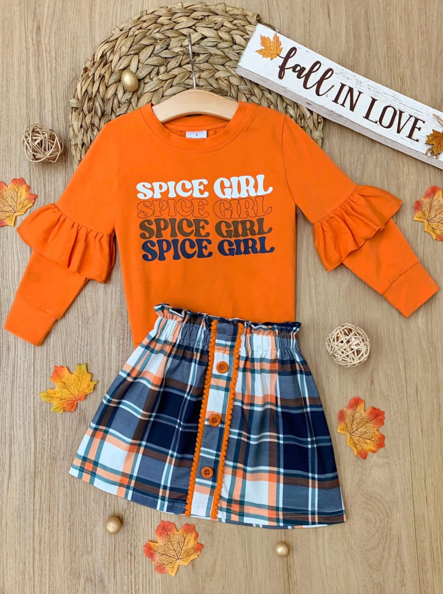 Spice Girl Vibes Plaid Skirt Casual Set 2 Spice Girl Vibes Plaid Skirt Casual Set - Image 2