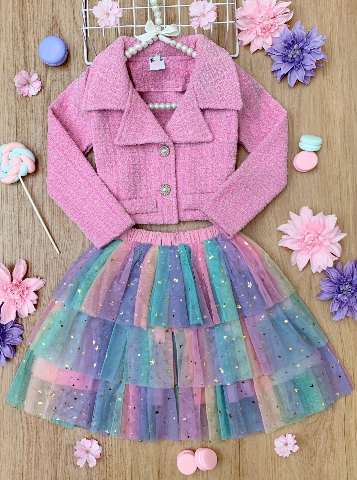 Fairy Flutter Jacket & Rainbow Tutu Skirt Set 3 Fairy Flutter Jacket & Rainbow Tutu Skirt Set - Image 3