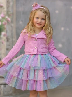 Fairy Flutter Jacket & Rainbow Tutu Skirt Set