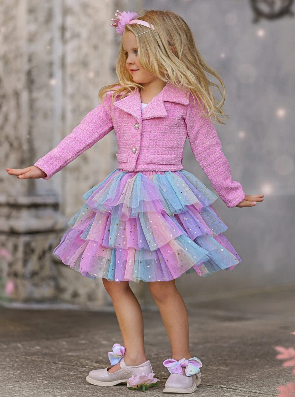 Fairy Flutter Jacket & Rainbow Tutu Skirt Set 2 Fairy Flutter Jacket & Rainbow Tutu Skirt Set - Image 2