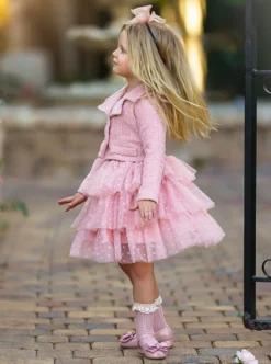 Kid's Apparel Sales 28 Fairy Flutter Pink Jacket & Tutu Skirt Set