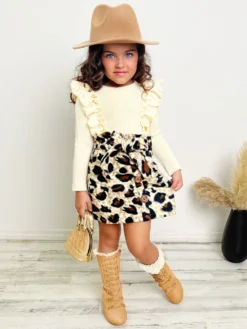 Purrfectly Chic Top & Leopard Print Skirt Set -Kid's Apparel Sales GFSEC013 Leopard 5