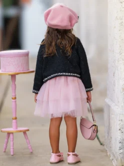 Fabulousity Tweed Blazer & Tulle Tutu Dress Set -Kid's Apparel Sales GFSEC024 Pink 4