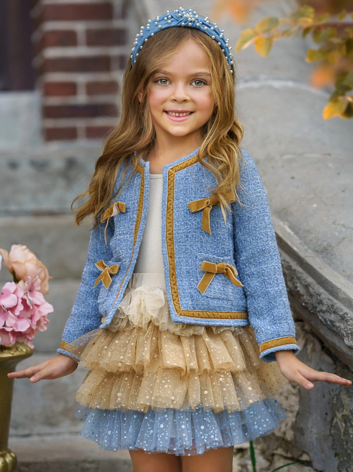 Hello Darling Blue Tweed Jacket & Tulle Skirt 1 Hello Darling Blue Tweed Jacket & Tulle Skirt