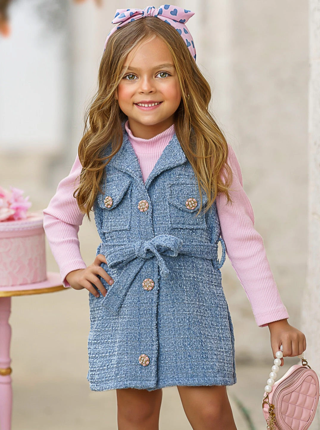 Forever Chic Pink Sweater & Belted Tweed Shacket Dress Set 5 Forever Chic Pink Sweater & Belted Tweed Shacket Dress Set - Image 5