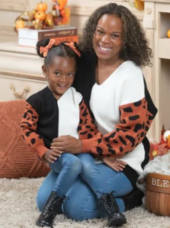 Mommy & Me Fierce Style Colorblock Sweater 6 Mommy & Me Fierce Style Colorblock Sweater -Kid's Apparel Sales GFSTB002 Leopard 11 scaled