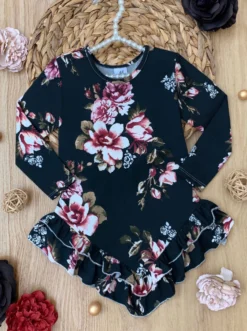 My Cute Blossom Floral Top -Kid's Apparel Sales GFTPC001 Black scaled