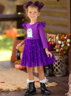Hey Boo Glitter Tutu Dress -Kid's Apparel Sales GHDRB001 Purple 14 scaled