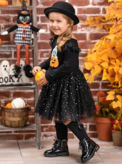 Lift Your Spirits Glitter Tutu Dress 10 Lift Your Spirits Glitter Tutu Dress -Kid's Apparel Sales GHDRB003 Black 6