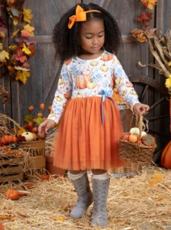 Happy Harvest Tutu Dress -Kid's Apparel Sales GHDRB007 Orange 13