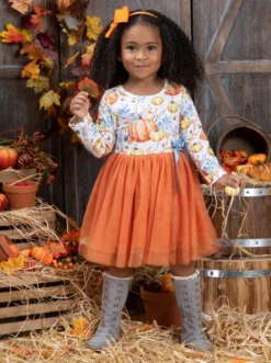 Happy Harvest Tutu Dress -Kid's Apparel Sales GHDRB007 Orange 7