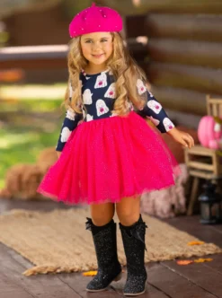 Boo-tiful Twirls Ghost Print Halloween Dress -Kid's Apparel Sales GHDRC001 Fuchsia 5 scaled