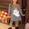 My Friendly Ghost Striped Halloween Dress