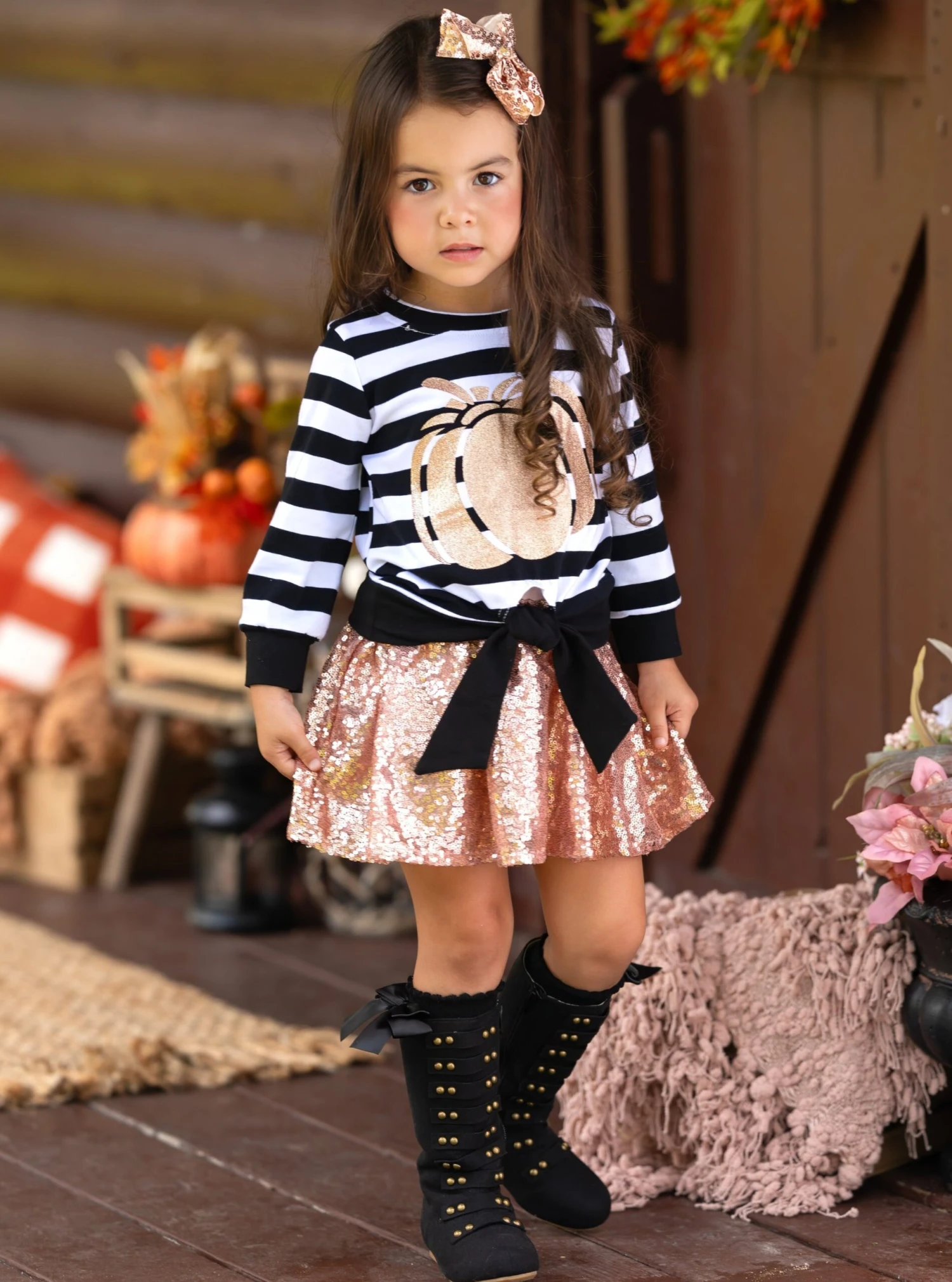 Harvest Sparkle Sequin Tutu Skirt Set 3 Harvest Sparkle Sequin Tutu Skirt Set - Image 3