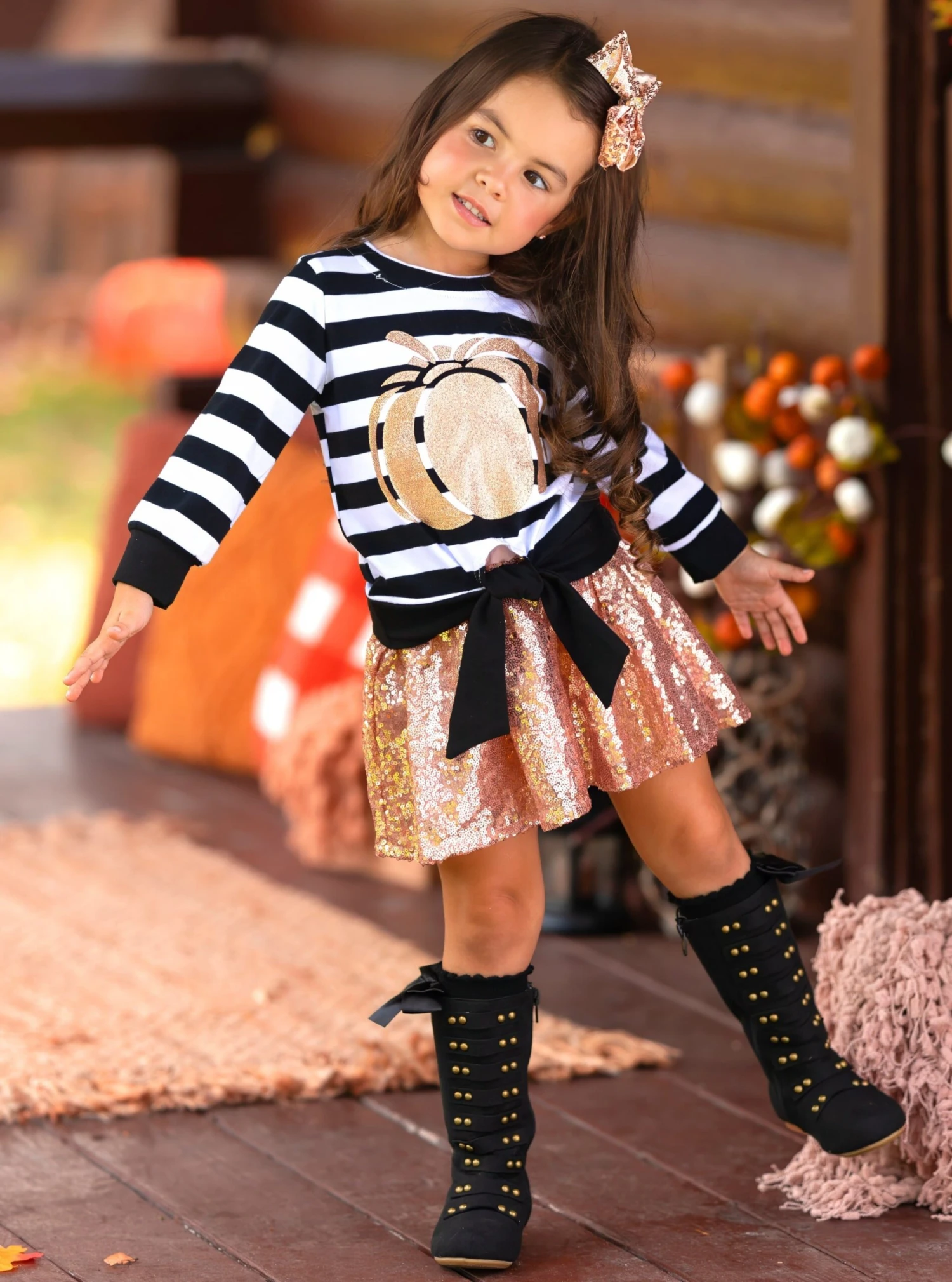 Harvest Sparkle Sequin Tutu Skirt Set 4 Harvest Sparkle Sequin Tutu Skirt Set - Image 4