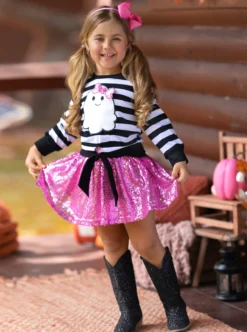 Here For The Boos Top & Sequin Skirt Set