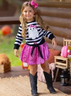 Here For The Boos Top & Sequin Skirt Set -Kid's Apparel Sales GHSEB003 Pink 16 scaled