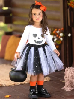 Jackie-Lantern Tutu Skirt Set -Kid's Apparel Sales GHSEB004 Pink 3 scaled