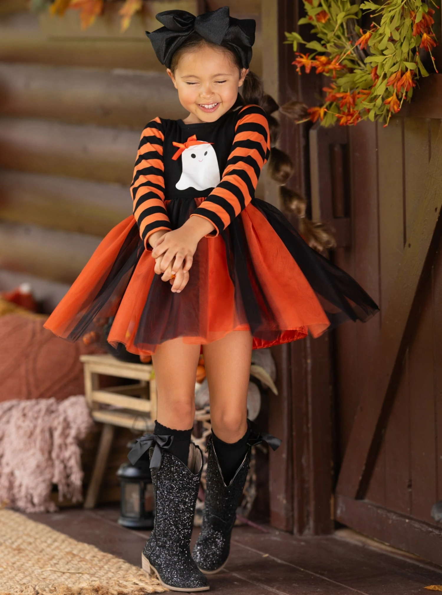 How Do You Boo Striped Sleeve Tutu Dress 1 How Do You Boo Striped Sleeve Tutu Dress