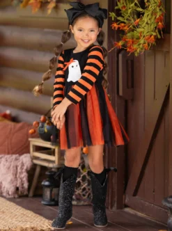 How Do You Boo Striped Sleeve Tutu Dress 9 How Do You Boo Striped Sleeve Tutu Dress -Kid's Apparel Sales GHSEB005 Black 15 scaled