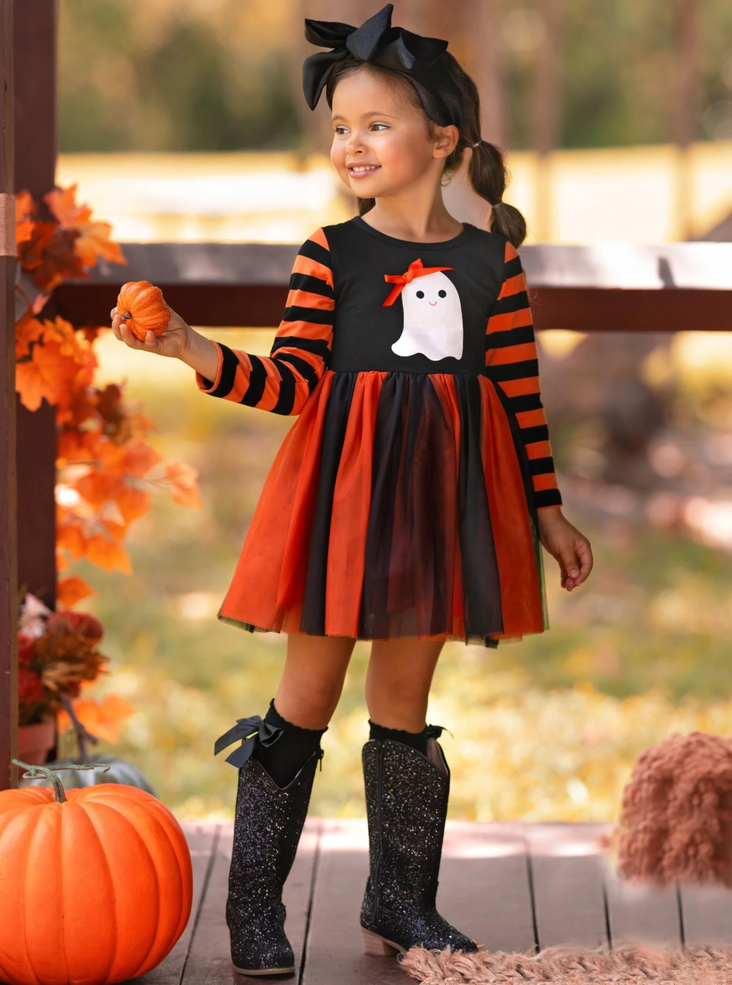 How Do You Boo Striped Sleeve Tutu Dress 2 How Do You Boo Striped Sleeve Tutu Dress - Image 2