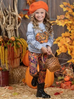 Always Autumn Frill Pullover & Legging Set -Kid's Apparel Sales GHSEB015 Orange 19