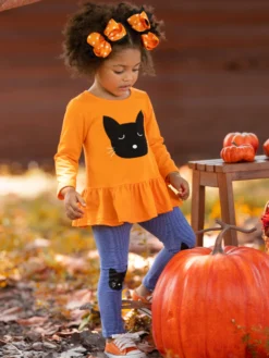 Cool Cats Tunic & Legging Set -Kid's Apparel Sales GHSEB017 Orange 17 scaled