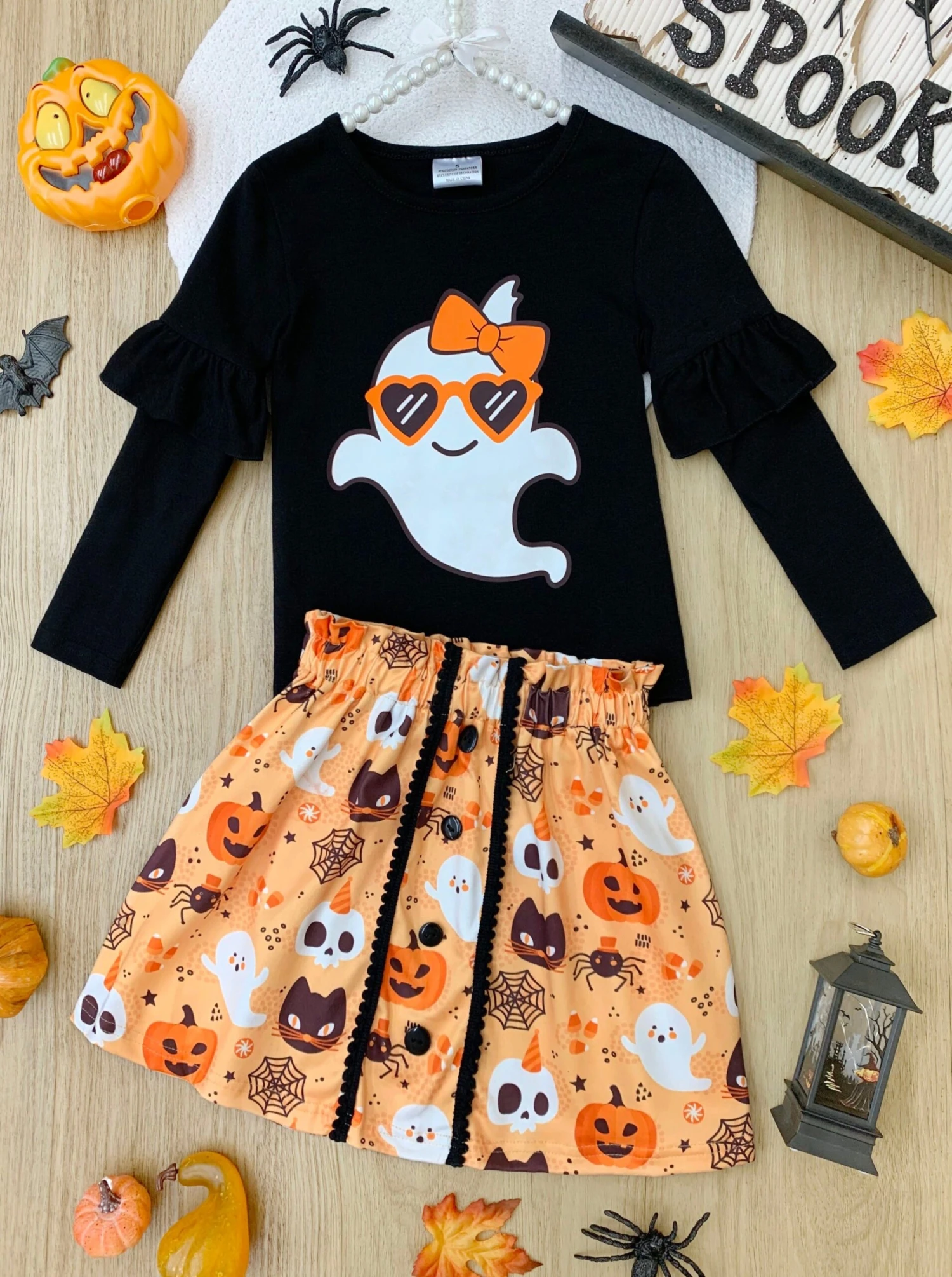 Boo, Felicia Ghost Top & Halloween Skirt Set 3 Boo, Felicia Ghost Top & Halloween Skirt Set - Image 3