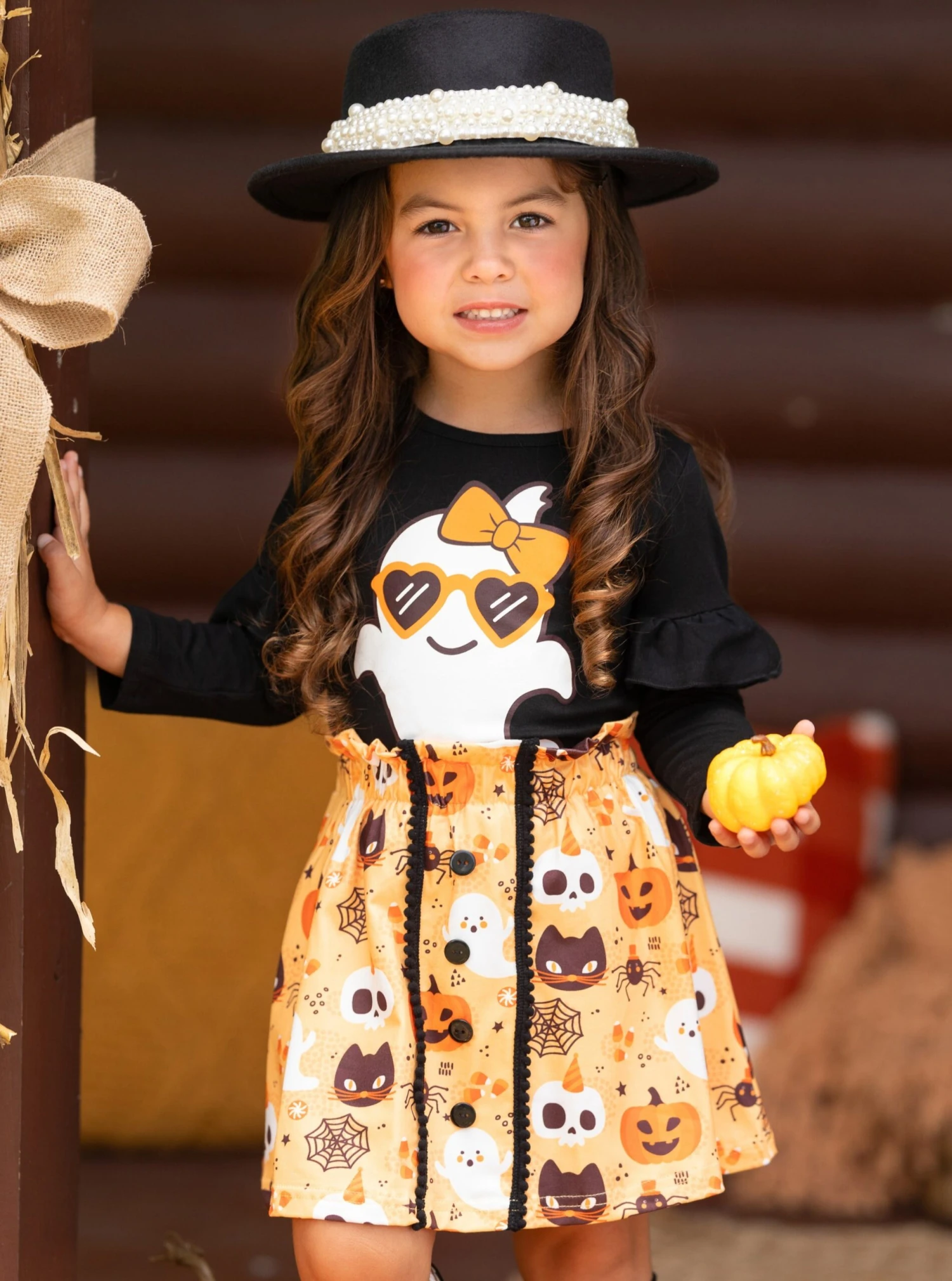 Boo, Felicia Ghost Top & Halloween Skirt Set 1 Boo, Felicia Ghost Top & Halloween Skirt Set